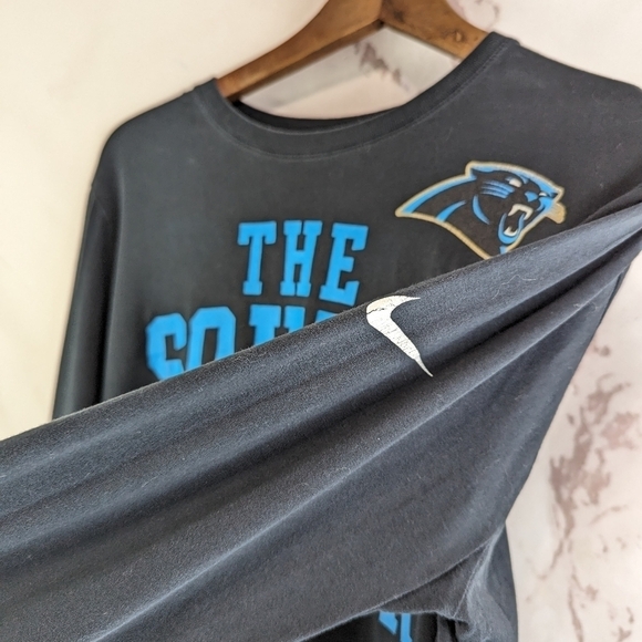Carolina Panthers T Shirt Mens Medium NFL NFC South On Lock Champions 2015 Nike - Picture 8 of 11